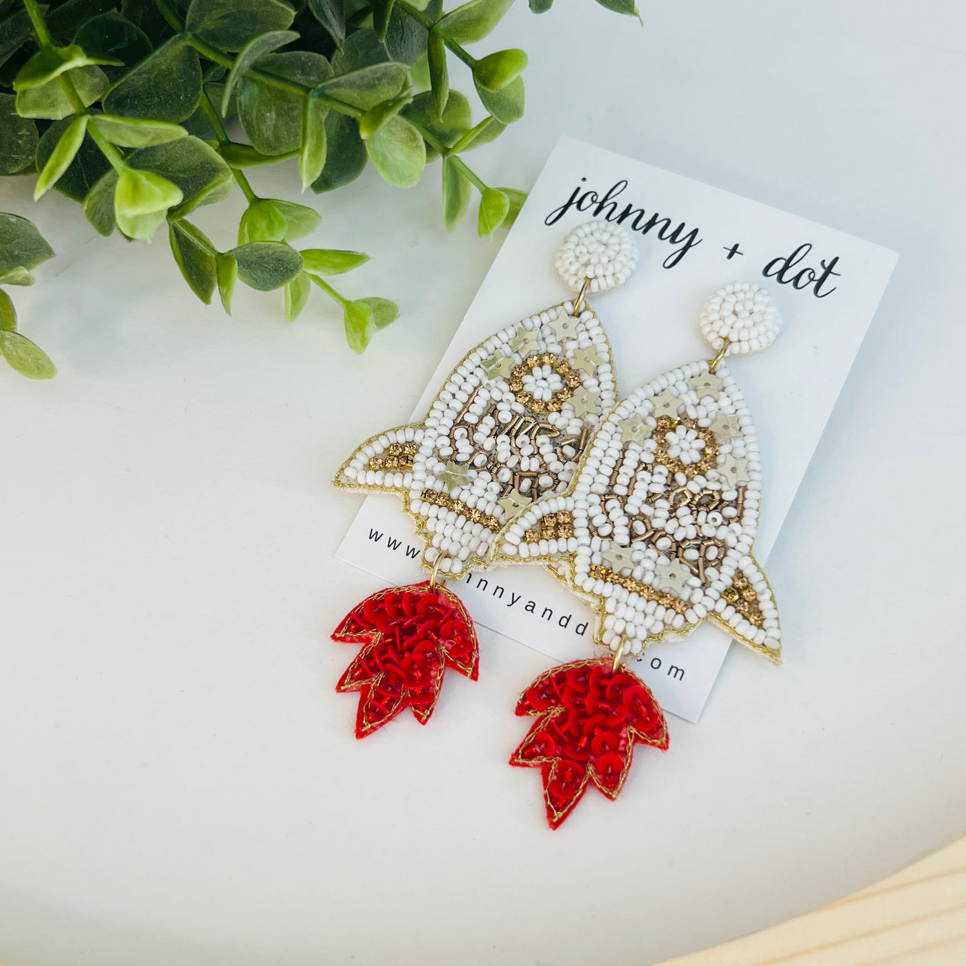 Beaded Blast Off Rocket Earrings