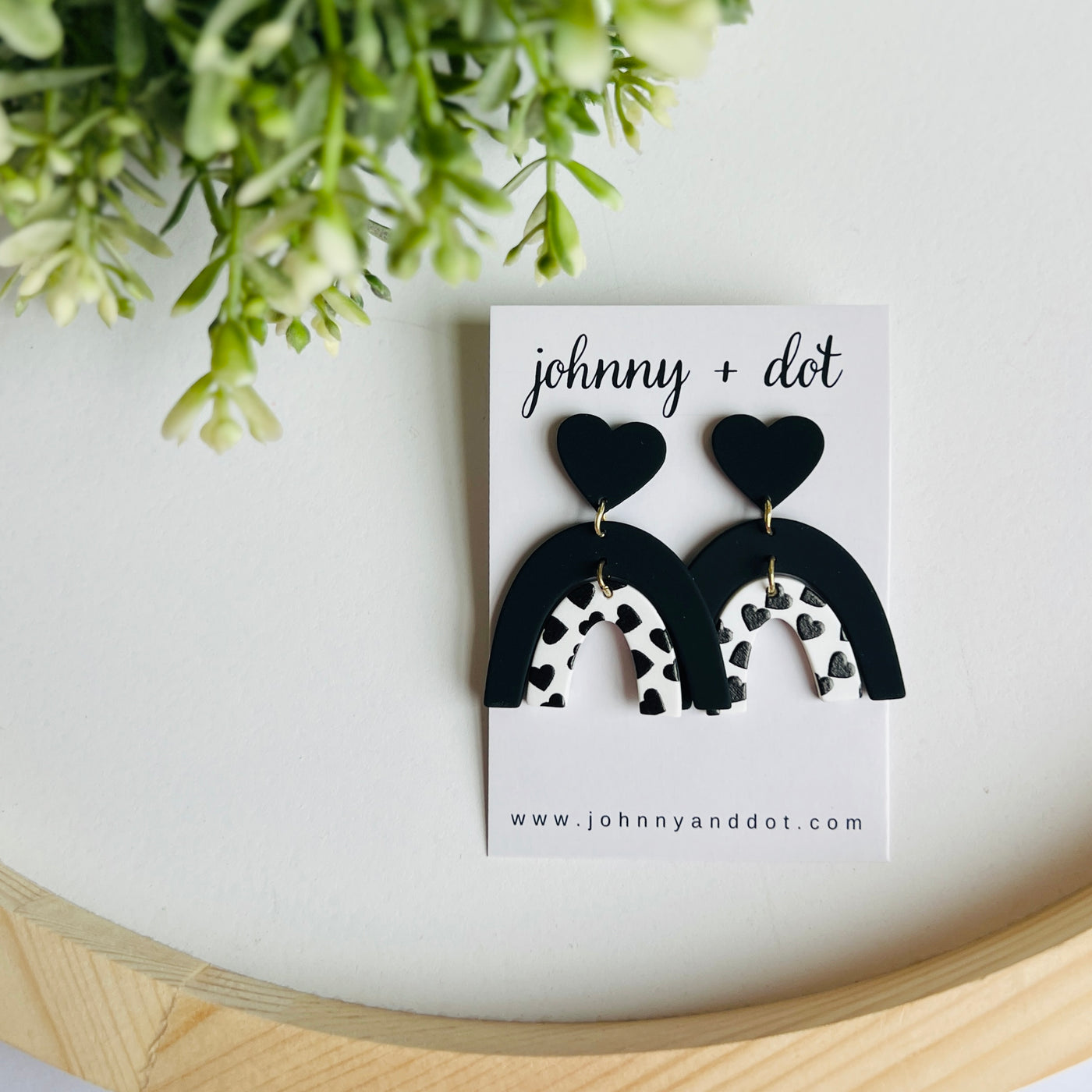 Black and White Rainbow Dangle Earrings