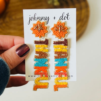 Beaded THANKFUL Earrings