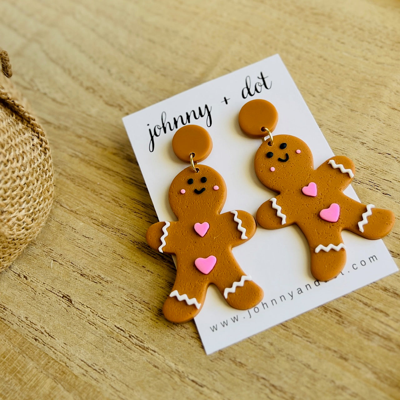 Gingerbread Man Polymer Clay Earrings