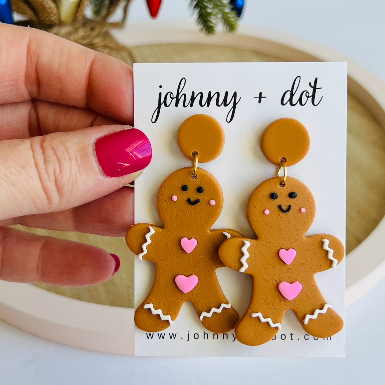 Gingerbread Man Polymer Clay Earrings