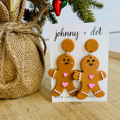 Gingerbread Man Polymer Clay Earrings