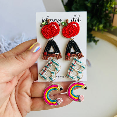 Beaded ABC Teacher Earrings