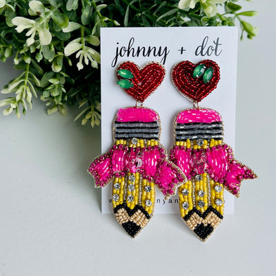 Pencil Me Pretty Beaded Earrings