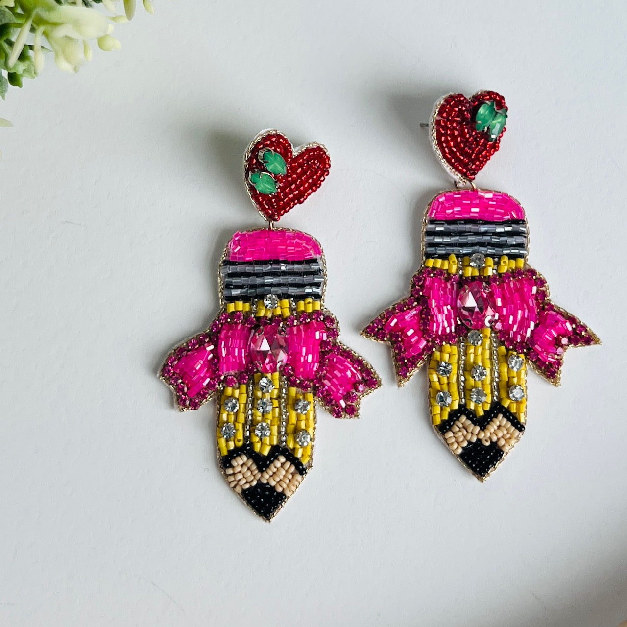 Pencil Me Pretty Beaded Earrings