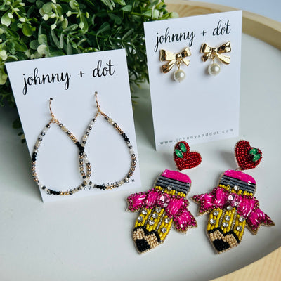 Pencil Me Pretty Beaded Earrings