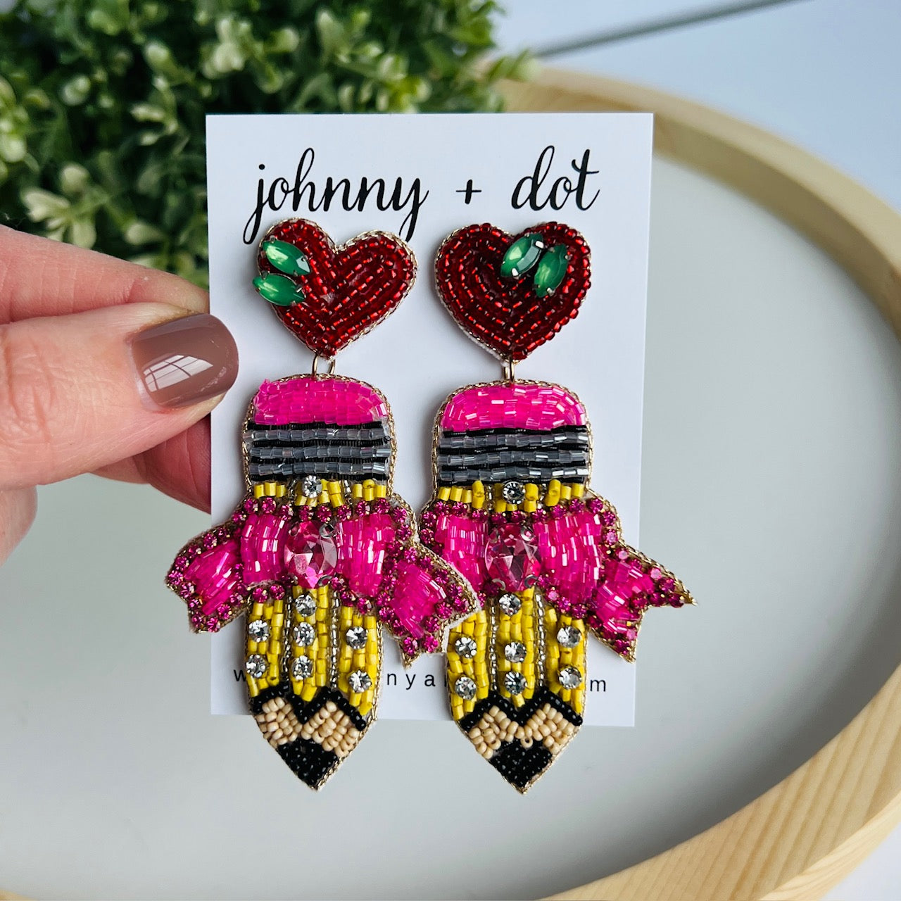 Pencil Me Pretty Beaded Earrings