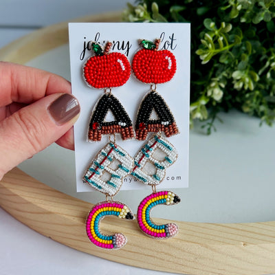 Beaded ABC Teacher Earrings