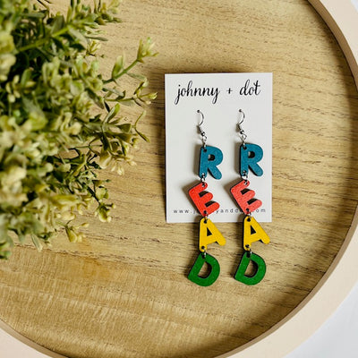 Wooden READ Earrings