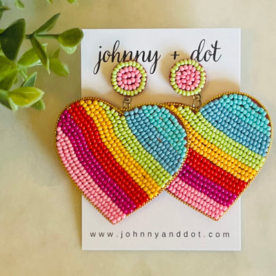 Beaded Joyful Heart Earrings