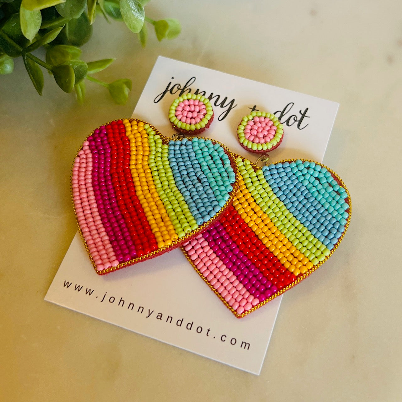 Beaded Joyful Heart Earrings