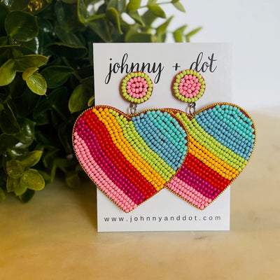 Beaded Joyful Heart Earrings