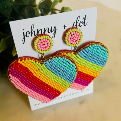 Beaded Joyful Heart Earrings